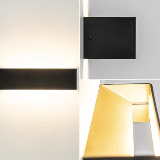 Wandlamp Stretto zwart/goud 30cm