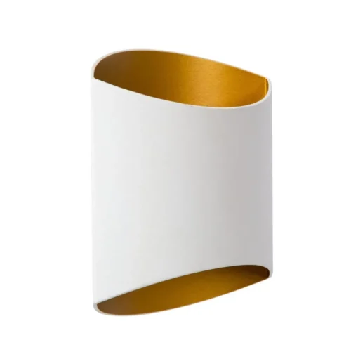 Wandlamp up+down wit met goud G9