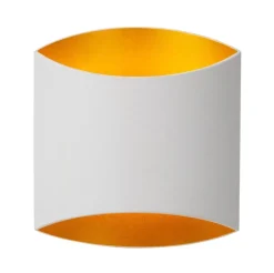 Wandlamp up+down wit met goud G9