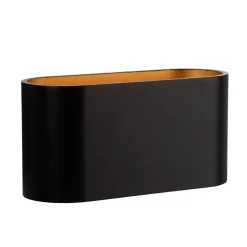 Wandlamp Xera ovaal zwart/goud