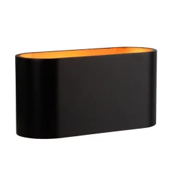 Wandlamp Xera ovaal zwart/goud