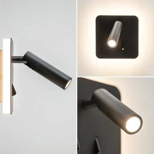 Wandlamp zwart leesspot + indirect lich