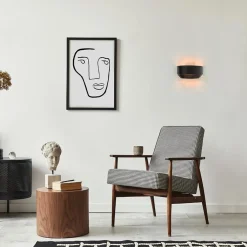 Wandlamp zwart/goud up+down langwerpig