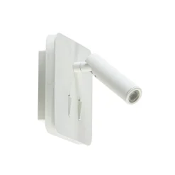 Witte wandlamp vierkant inclusief LED en spot
