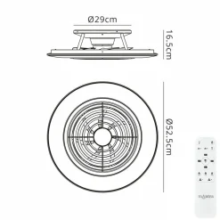 Zilveren ventilator inclusief LED klein