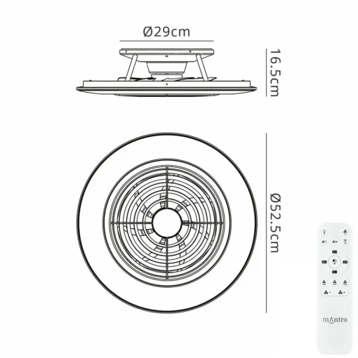 Zilveren ventilator inclusief LED klein