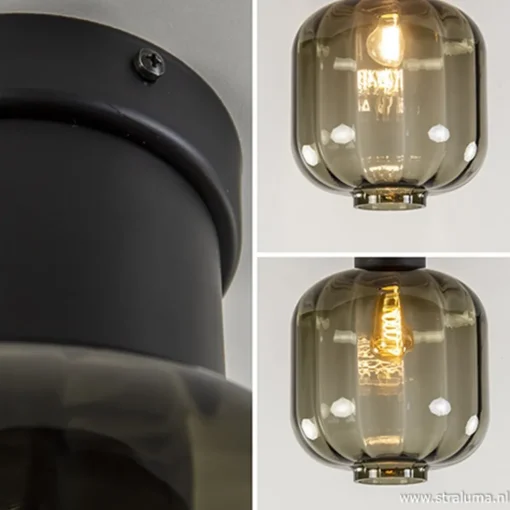 Zwart glazen plafondlamp luxury