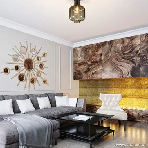 Zwart glazen plafondlamp luxury
