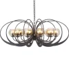 Zwart metalen hanglamp met smoke glas