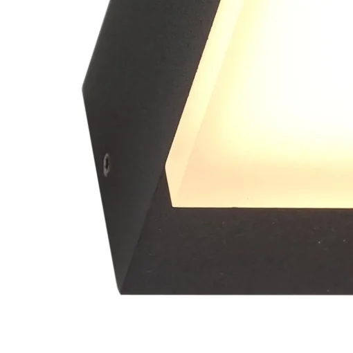 Zwarte buitenlamp wand inclusief LED