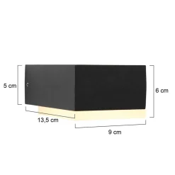 Zwarte buitenlamp wand inclusief LED