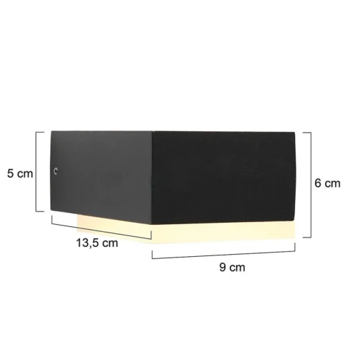Zwarte buitenlamp wand inclusief LED