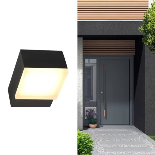 Zwarte buitenlamp wand inclusief LED