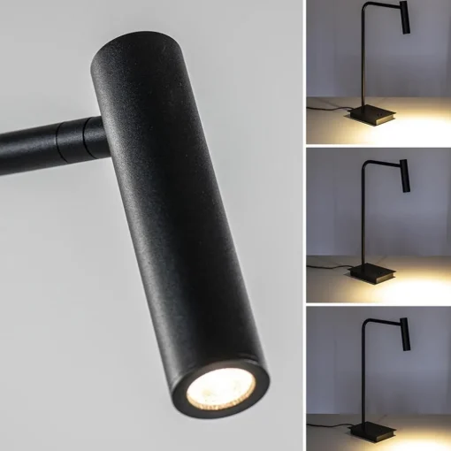 Zwarte bureaulamp met dimbaar LED verstelbaar