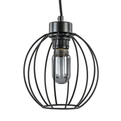 Zwarte draad hanglamp bol klein
