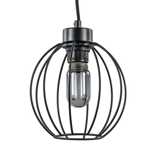 Zwarte draad hanglamp bol klein