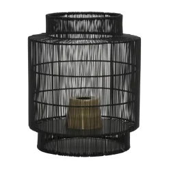 Zwarte draad tafellamp met brons