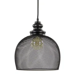 Zwarte hanglamp Karla met gaas