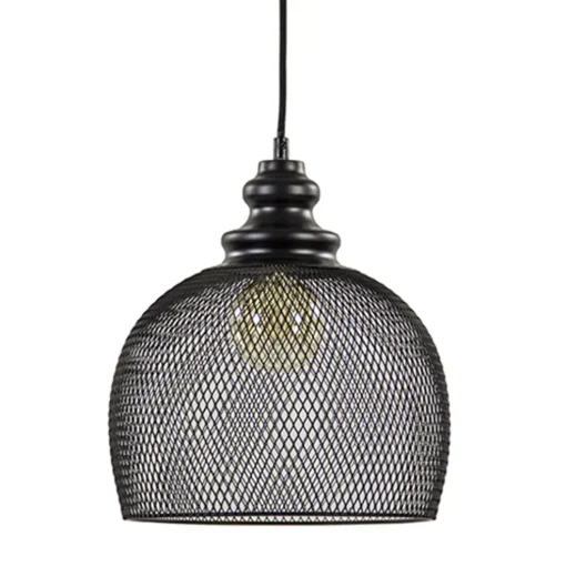 Zwarte hanglamp Karla met gaas