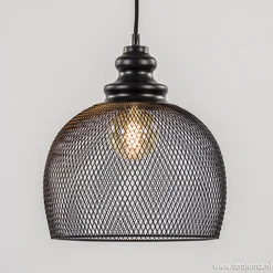 Zwarte hanglamp Karla met gaas