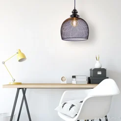 Zwarte hanglamp Karla met gaas