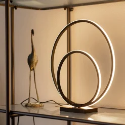 Zwarte LED tafellamp met touchdimmer