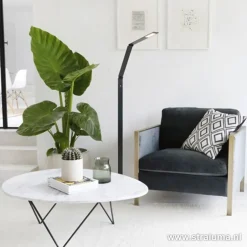 Zwarte led vloerlamp met touchdimmer