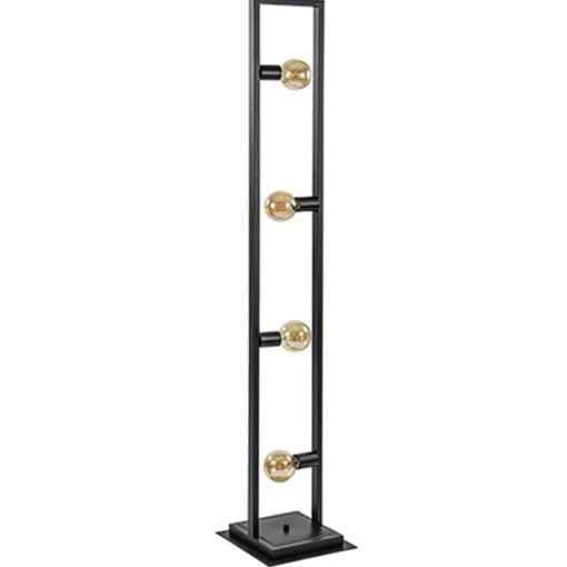 Zwarte metalen vloerlamp open frame