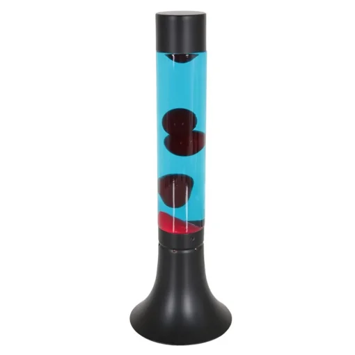 Zwarte tafellamp lava blauw met rood