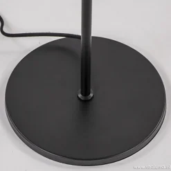 Zwarte vloerlamp met smoke glazen kap