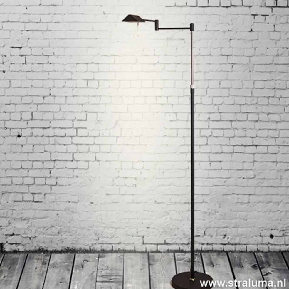 Zwarte vloerlamp-leeslamp LED dimbaar