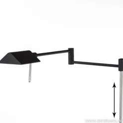 Zwarte vloerlamp-leeslamp LED dimbaar