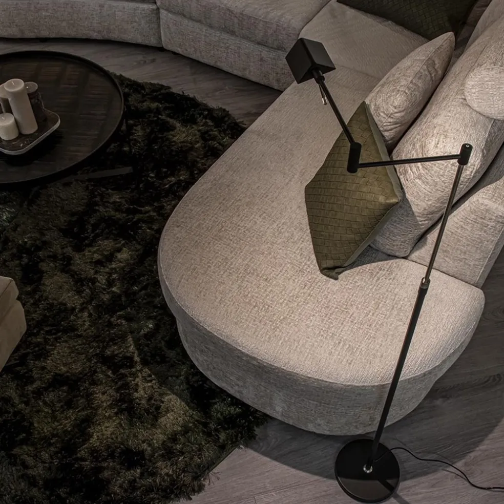 Zwarte vloerlamp-leeslamp LED dimbaar