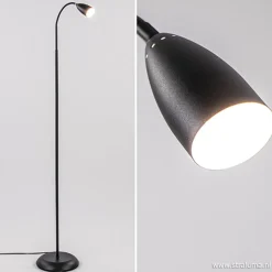 Zwarte vloer/leeslamp touch dimbaar