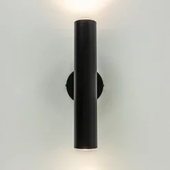 Zwarte wandlamp up+down cilinder GU10